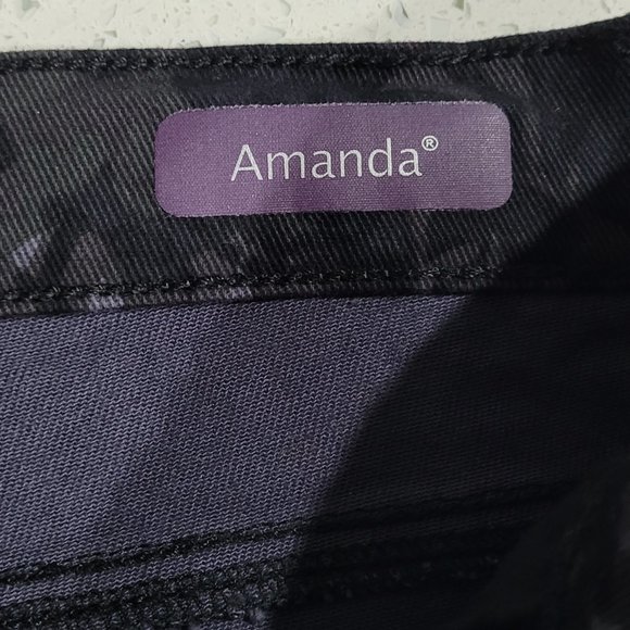 Gloria Vanderbilt Original Slimming Jeans Amanda Black Layered Stencils Denim - Picture 5 of 8